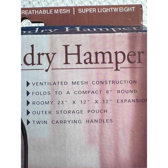 Collapsible Flex Fold Laundry Hamper Ventilated Mesh Handle College student Dorm - Picture 3 of 5